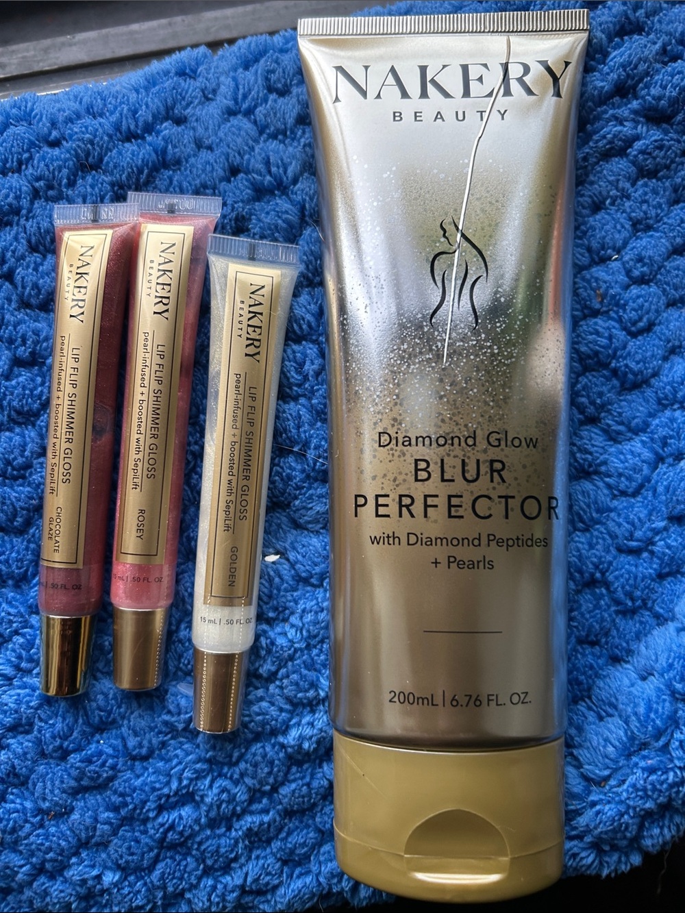 Nakery Beauty Diamond Glow Perfector Moisturizer 4 Piece Kit FACTORY SEALED